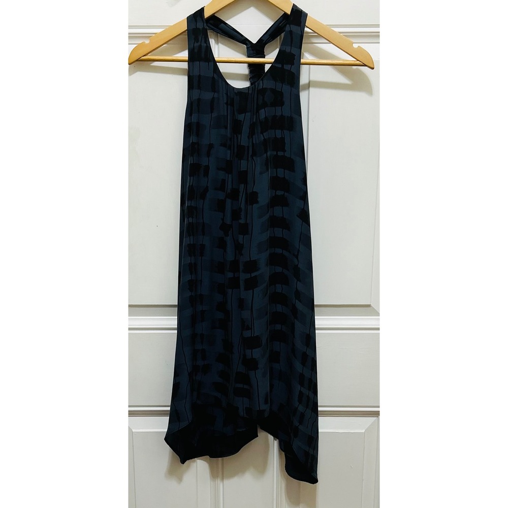 Alice + Olivia Dress Womens Blue Black‎  Razorback Sleeveless Casual Party